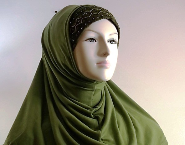 EMBROIDED COTTON BLEND HIJAB 5