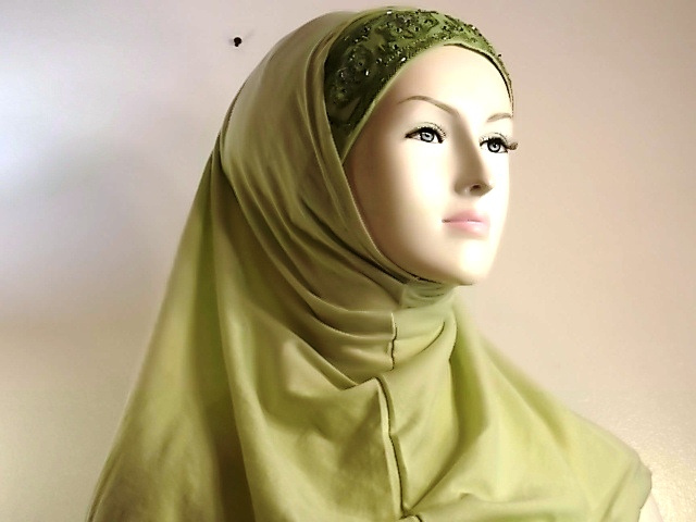 EMBROIDED COTTON BLEND HIJAB 3