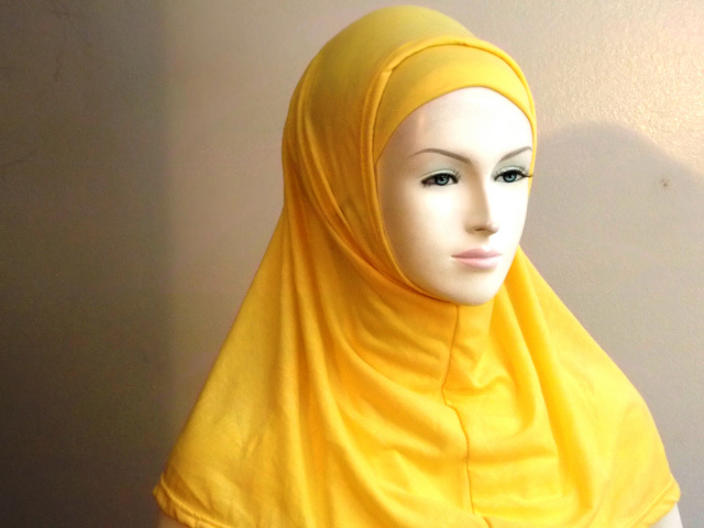  yellow plain Al -Amira  hijab3