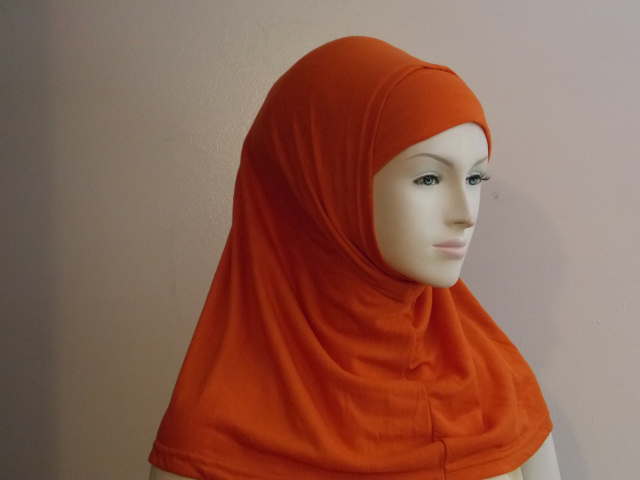 Dark Orange plain Al-Amira hijab19