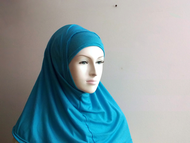  cyan plain Al -Amira hijab7