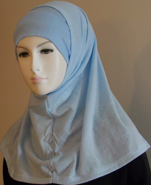 Sky blue Plain Amira Hijab New 