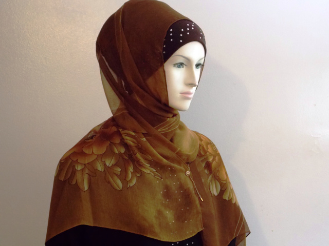 Light Brown self printed shawl 60 