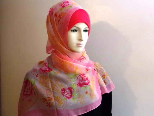 light pink polyester shawl 56
