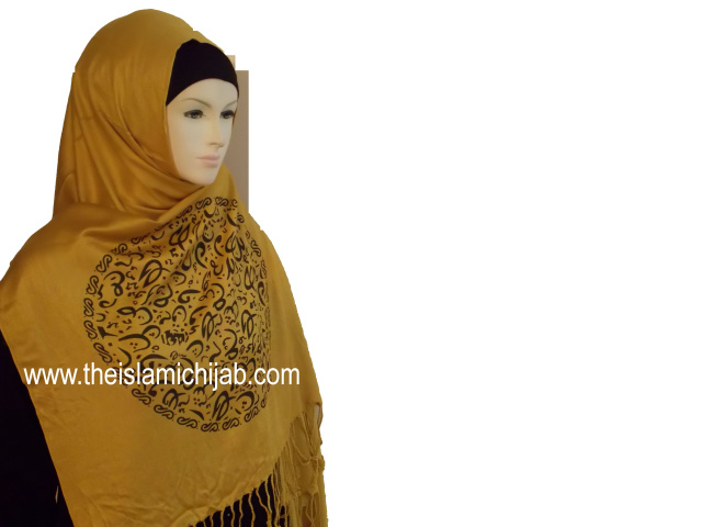 New Yellow Arabic style shawl 79