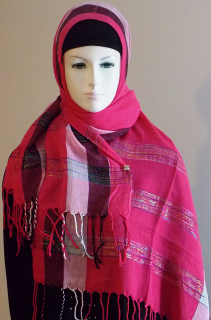 Bright pink fancy shawl 105 