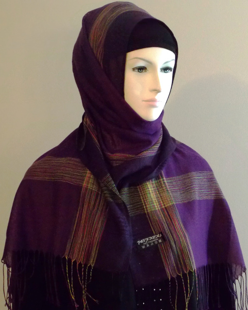 purple pashmina shawl 100